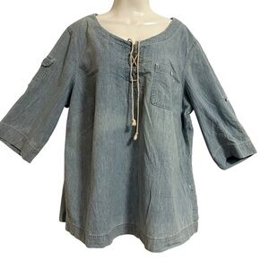 Lauren Jeans Company Ralph Lauren Nautical Tunic Top SZ 2X Coastal Maine